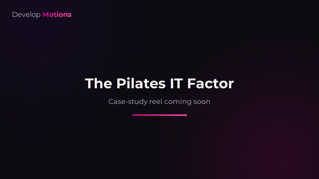 The Pilates IT Factor — showreel preview