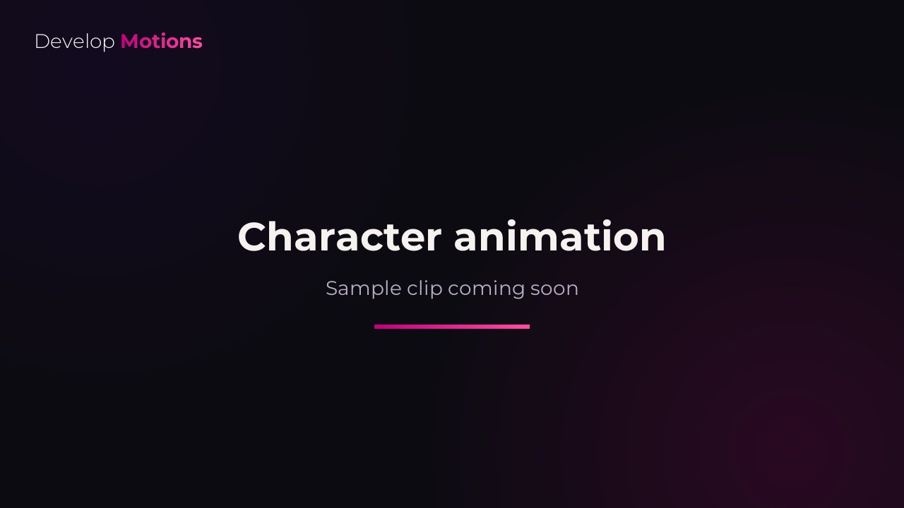 Character animation sample — preview coming soon